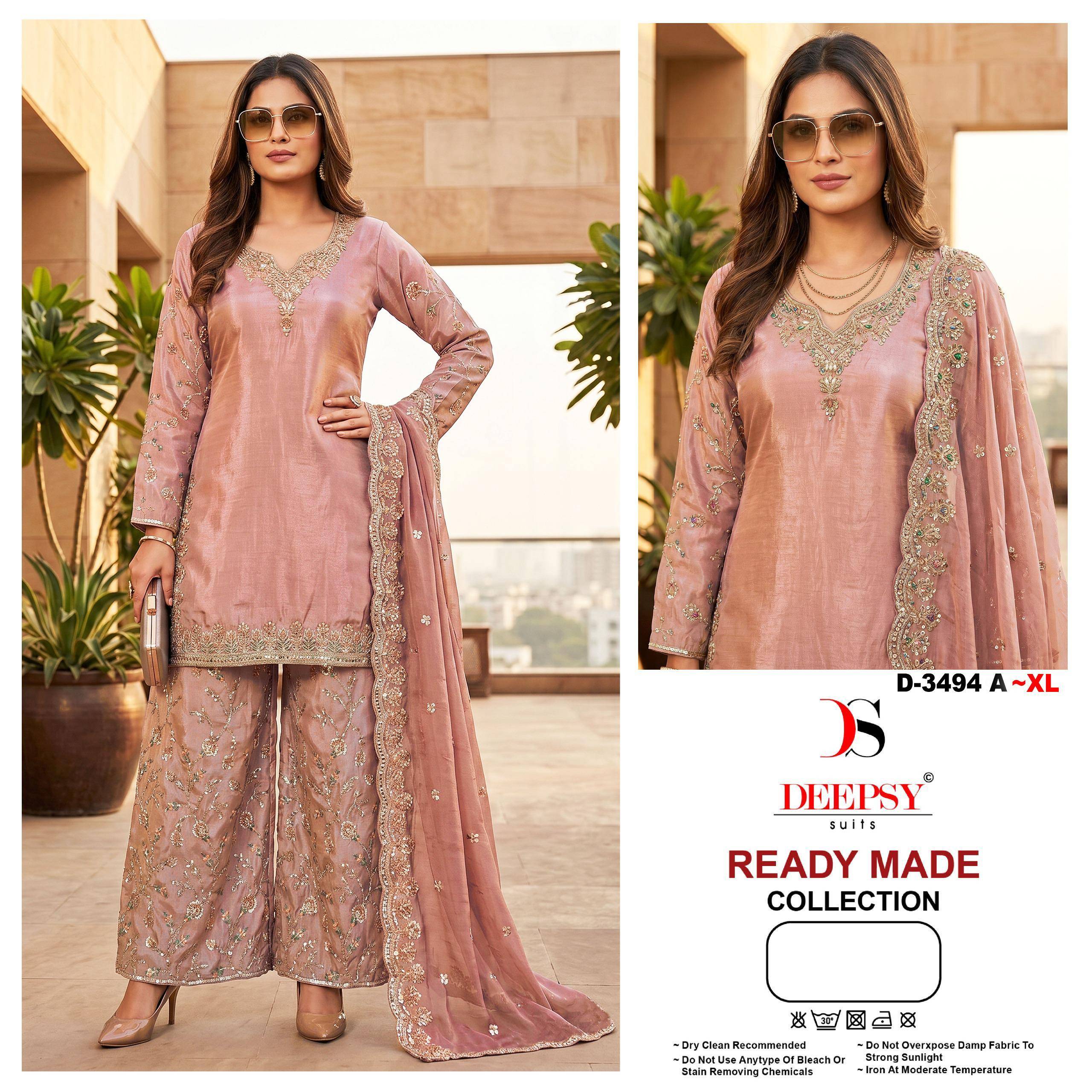 D-3494 by  DEEPSY SUITS 3494 A To 3494D Series Pakistani Stylish Beautiful Colourful Printed Pure Viscouse Tissue Stitched Dresses At Wholesale Price